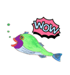 デカ文字 手描きほっこり絵と写真 猫犬魚（個別スタンプ：3）