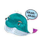 デカ文字 手描きほっこり絵と写真 猫犬魚（個別スタンプ：4）