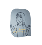 女性キャラの表情いろいろ（個別スタンプ：4）