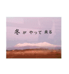 夕暮れ空と虹。いたわりの言葉。日本語版（個別スタンプ：14）