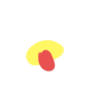 ごはん絵文字 「絵文字と顔つき」（個別スタンプ：1）
