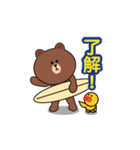 BROWN ＆ FRIENDS ブラウンとサーフィン（個別スタンプ：2）