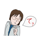 メガネ女史のあいうえお1（個別スタンプ：19）