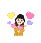 バケットハット女子（個別スタンプ：4）