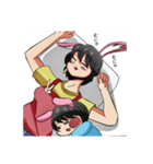 うさぎの女の子と子ども(日常)（個別スタンプ：2）