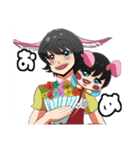 うさぎの女の子と子ども(日常)（個別スタンプ：4）