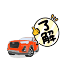 赤色、赤×黒ツートンSUVスタンプ type CR（個別スタンプ：28）