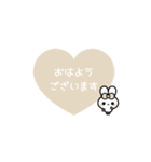 ⬛ウサギ‪✕ハート⬛[❶①❤️]アイボリー（個別スタンプ：2）