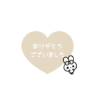 ⬛ウサギ‪✕ハート⬛[❶①❤️]アイボリー（個別スタンプ：6）