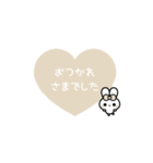 ⬛ウサギ‪✕ハート⬛[❶①❤️]アイボリー（個別スタンプ：18）