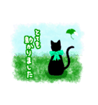 【敬語·丁寧】黒猫さんの日常スタンプ（個別スタンプ：10）