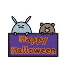 Halloweenうさぎ と くま（個別スタンプ：1）