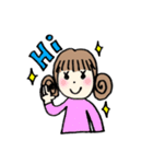 ハッピー仲良し三姉妹のLINEスタンプ（個別スタンプ：1）