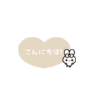 ⏹⬛ハート✕ウサギ❶½⬛❤️[①]アイボリー（個別スタンプ：3）