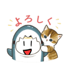 米とサメねこ（個別スタンプ：1）