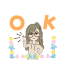 めがねな女子のスタンプ（個別スタンプ：1）