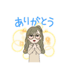 めがねな女子のスタンプ（個別スタンプ：2）
