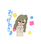 めがねな女子のスタンプ（個別スタンプ：3）