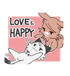 LOVE and HAPPY.うさちゃんとにゃんちゃん（個別スタンプ：40）