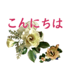 ご挨拶スタンプ〜お花を添えて2〜（個別スタンプ：3）