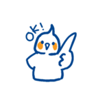 オカメインコ青×オレンジ（個別スタンプ：19）