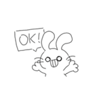 しろめのうさぎ。（個別スタンプ：1）