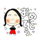 まゆげが太い女の子（個別スタンプ：18）