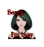 "Sorry, I'm busy." for girl（個別スタンプ：1）