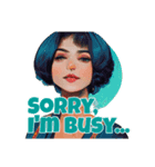 "Sorry, I'm busy." for girl（個別スタンプ：2）