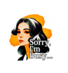 "Sorry, I'm busy." for girl（個別スタンプ：6）