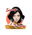 "Sorry, I'm busy." for girl（個別スタンプ：8）