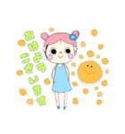 パステルカラー 女の子スタンプ（個別スタンプ：1）