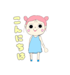 パステルカラー 女の子スタンプ（個別スタンプ：2）