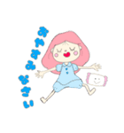 パステルカラー 女の子スタンプ（個別スタンプ：4）