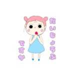 パステルカラー 女の子スタンプ（個別スタンプ：5）