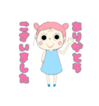 パステルカラー 女の子スタンプ（個別スタンプ：10）