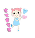 パステルカラー 女の子スタンプ（個別スタンプ：12）