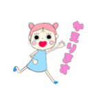 パステルカラー 女の子スタンプ（個別スタンプ：15）