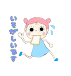 パステルカラー 女の子スタンプ（個別スタンプ：16）
