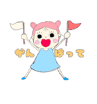 パステルカラー 女の子スタンプ（個別スタンプ：20）