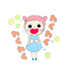 パステルカラー 女の子スタンプ（個別スタンプ：21）