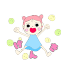 パステルカラー 女の子スタンプ（個別スタンプ：23）