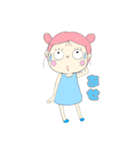 パステルカラー 女の子スタンプ（個別スタンプ：28）