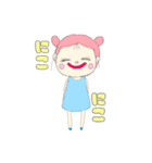 パステルカラー 女の子スタンプ（個別スタンプ：30）