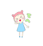 パステルカラー 女の子スタンプ（個別スタンプ：34）