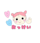 パステルカラー 女の子スタンプ（個別スタンプ：35）