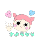 パステルカラー 女の子スタンプ（個別スタンプ：36）