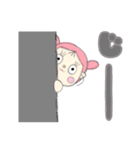パステルカラー 女の子スタンプ（個別スタンプ：37）