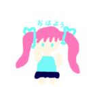 ピンクがだい好きな女の子（個別スタンプ：1）