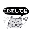 笑っちゃう猫【モノクロ便利】2（個別スタンプ：6）